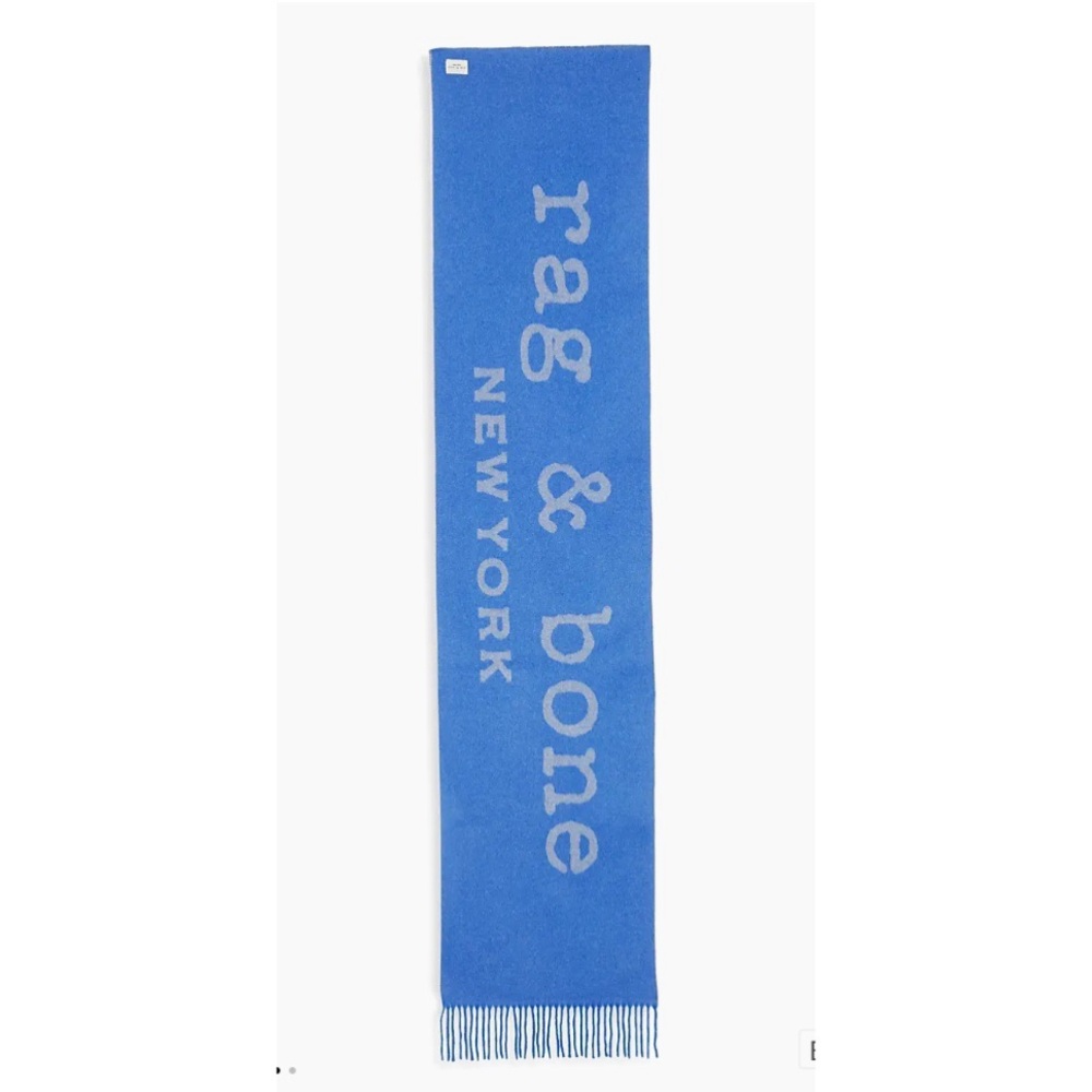 Rag & Bone | Addison blue logo scarf